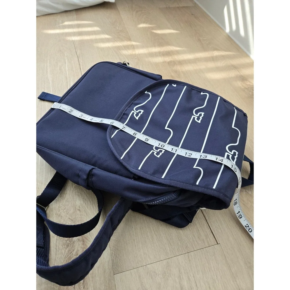 Vineyard Vines Navy Blue Whale Print Canvas Backpack Adjustable Straps